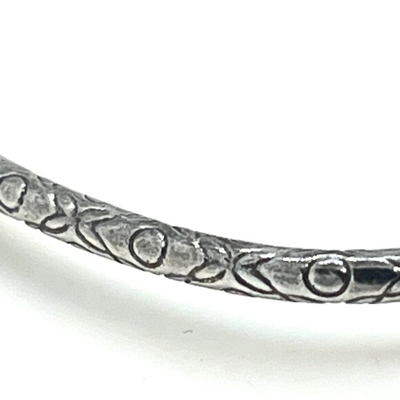 STERLING SILVER CUFF Bracelet Engraved Floral Open Bangle Artisan Torque AJ 925 - Picture 13 of 15